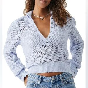 Free People Light Blue Knit Sweater